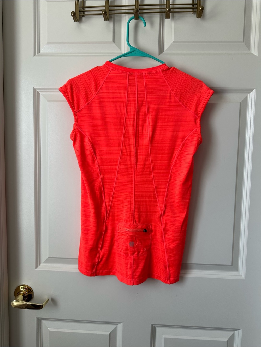 Athleta Bright Coral Orange Pacifica UPF Tank Top 1/4 Zipper Size M - Picture 2 of 7